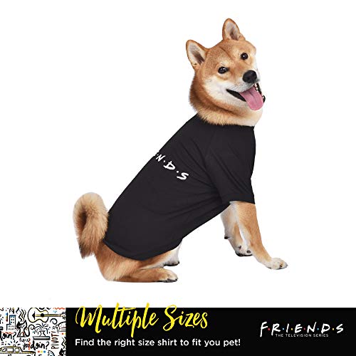 Friends The Tv Show Iconic Logo Dog T Shirt In Black | Soft Dog Shirt, Machine Washable Pull-Over Dog Tshirt, Light Weight And Semi-Stretch | Size Medium (M) For All Small To Medium Dogs #TOP2