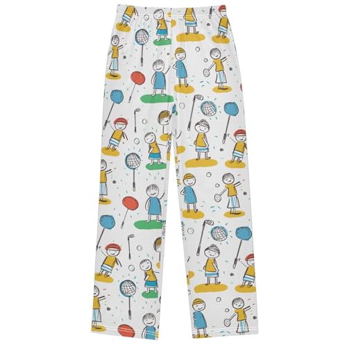 Boy's Pants Golf Sports Jogger Pants Elastic Waist Long Bottoms Trousers with Pockets 6-14 Years