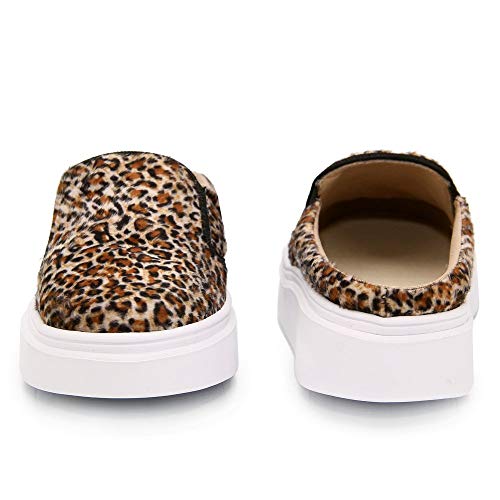 Tênis Mule Feminino Slip On Calcanhar Aberto Babuche Floral Cor:Onça;tamanho:35