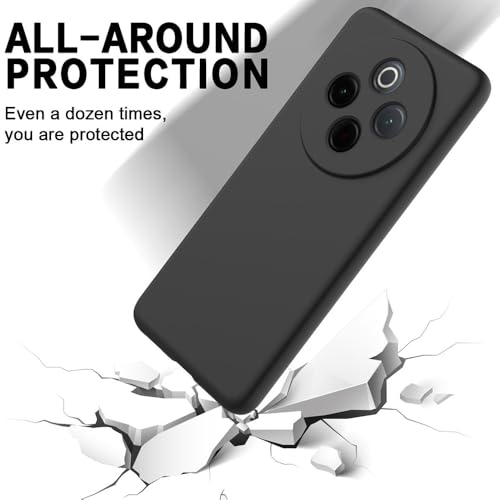 Image of Back Cover | Full Camera Protection | Premium Liquid Silicon Case | Flexible Bumper Case for Vivo T4 5G / Y300 Pro 5G / Y300 Pro Plus 5G / iQOO Z10 5G (Black)
