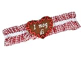 hochzeitsstrumpfband.de Strumpfband Tracht kariert - SPRUCH & FARBE WÄHLBAR (Spruch: I Herz Wiesn, Helllila)