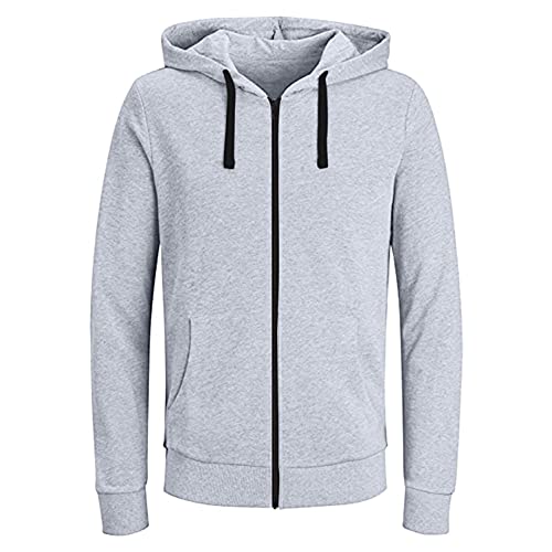 Mens Fashion Hoodie Full-Zip up Sports Jacket Long Sleeve Lightweight Slim Fit Fluorescent Pullover