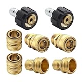 Schnellverbindungs-Schlaucharmaturen, Schnellspanner, stabiles Messing, M22-Adapter-Set für Hochdruckreiniger, für Garten, Auffahrt, Fahrzeugwäsche, gewerbliche Gebäudepflege, Baustelle