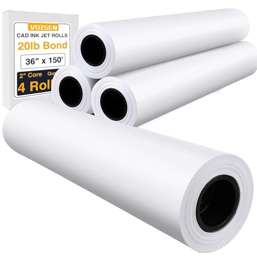 VOISEN Papier grand format, 4 rouleaux traceur 36 po x 150 pi