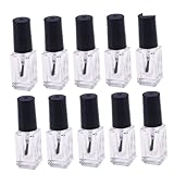 Bouteilles de vernis à ongles transparentes - matériau en verre pour une utilisation durable pas facile à casser, bouteilles de vernis à ongles