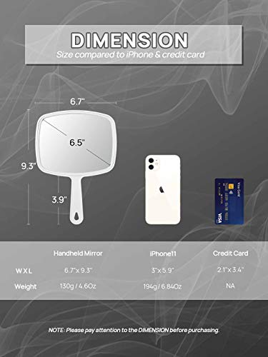 Omiro Hand Mirror, Handheld Mirror With Handle, American White #TOP2