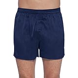 Intimo Men's Classic Silk Boxers, Dark Navy, Large