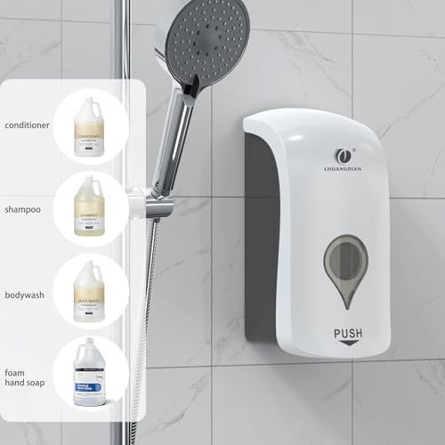 Image of Foaming Hand Soap Dispenser, 35oz Manual White | Refillable, Wall Mount, Durable ABS, for Commercial /Home /Bathroom /Kitchen