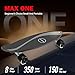 Maxfind MAX ONE Electric Skateboards for Beginners and Teens, 1H Fast Charge & Samsung Battery,15MPH & 8 Miles Range, 350W Hub Motor, 3 Speed Modes