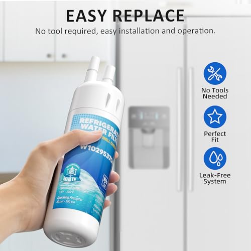Image of Filter 1 Water Filter Replacement for Whirlpool WRS321SDHZ13 WRS325SDHZ WRS325FDAM04 WRS571CIHZ04 WRS315SDHZ08 WRS325SDHZ13 WRS315SDHM13 WRS321SDHZ08 WRS325SDHZ08