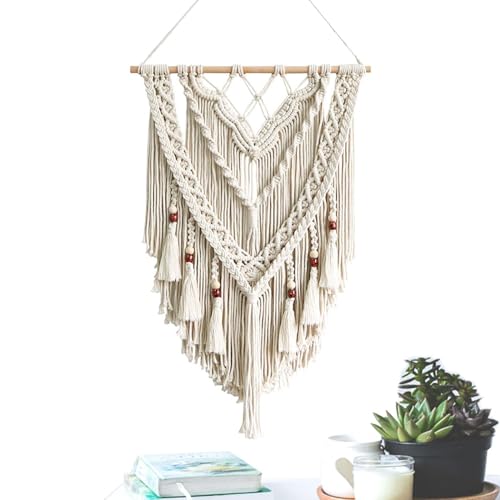 Tapisserie tissée bohème fait main en coton naturel pour salon chic