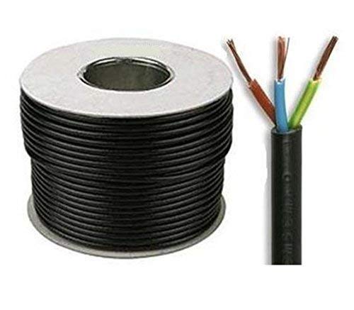 1.5mm 3Core 13Amp Black Round Flex Cable Wire 3183Y ***SOLD IN VARIOUS LENGTHS*** (5 Metre)
