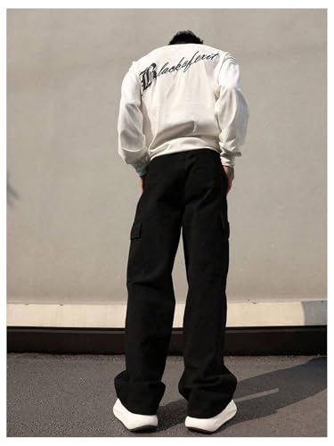 Men's Cross Graphic Baggy Cargo Pants Drawstring Waist Wide Leg Sweatpants Streetwear2