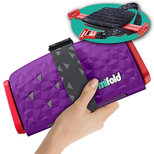 New mifold Comfort Grab-and-go Car Booster Seat- 3X Thicker Cushion! Compact and Portable for Every Day and Carpooling, Travel, Taxis etc. Narrow and Lightweight car seat, Royal Purple