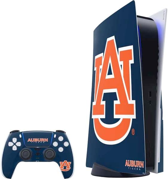 Skinit Decal Gaming Skin Compatible with PS5 Bundle - Officially Licensed Auburn University Tigers AU Design