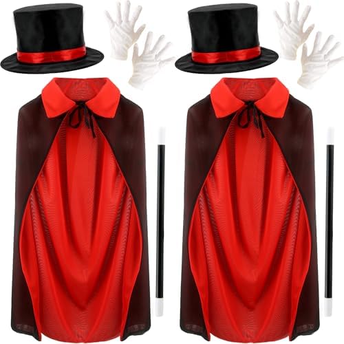 8 Pcs Kids Magician Costume Kit Includes Magician Hat White Magic...