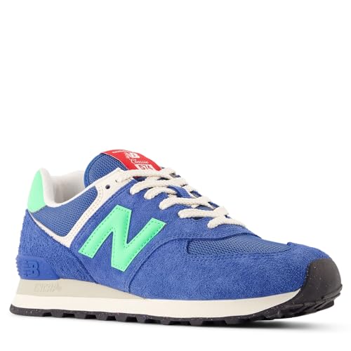New Balance Tenis unisex para adultos 574 V2, Ágata azul/hoja de lima, 15.5 Wide Women/14 Men