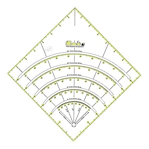 Jzhen Acrylic Quilting Ruler, Multifunctional Arcs and Fan Quilt Circle Cutter Ruler, DIY Patchwork Sewing Craft Template Tool Sewing Ruler Cover