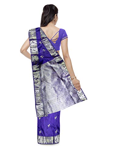 Generic blue handloom silk saree in pure silk – image 2