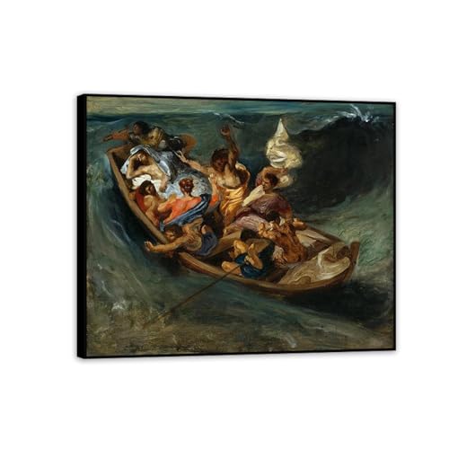 Peinture Delacroix Le Christ sur la mer de Galilée, habillez vos murs vides avec ce cadre 85x70