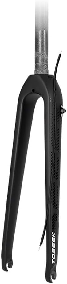 700C Road Bike Rigid Fork Full Carbon Fork 1-1/8'' Straight/Tapered Tube 9 * 100mm QR Disc Brake Front Fork Max 700 * 32C Out Tire External & Internal Routing(Straight)