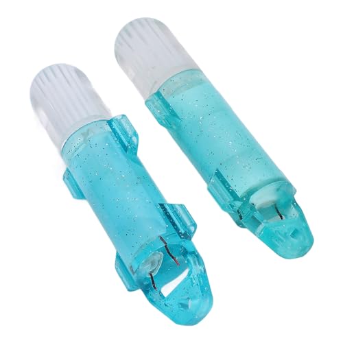 Underwater Fishing Light,2PCS Underwater Fishing Light Fiber Optic LED Deep Drop Fishing Light Flashing Attractants Fish Lamp Tools (Blue Light)