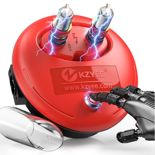 KZYEE KS30 Spark Plug Tester, Dual-Port Spark Tester, One-Tap with Safety Shield, Plug-and-Play for Cars, Motorcycles & ATVs
