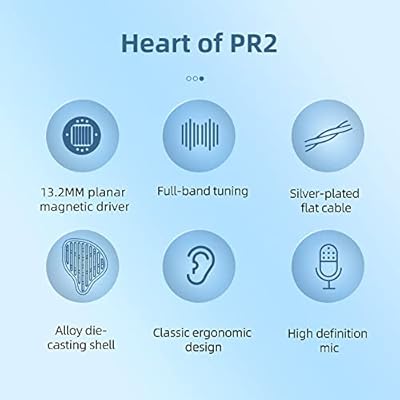 KZ X HBB PR2 in Ear Monitor Headphones, Planar Magnetic Driver IME Earphones, HiFi Alloy Die-Casting Shell Wired Earbuds, with Removable Silver-Plated Cable