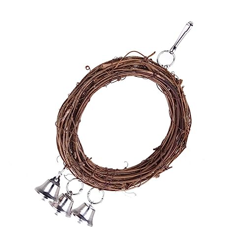 KESYOO Parrot Vine Swing Hanging Climbing Rattan Chew with Bells for Parakeets Cockatiels and Birds Pet Supplies for Beak Grinding and Play