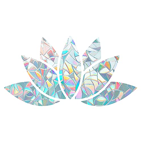 Image of GORGECRAFT Lotus Rainbow Window Clings, Anti-Collision Bird Deterrent Decal