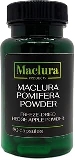 Maclura Products Pomifera Powder Freeze-Dried Hedge Apple Osage Orange Powder - 80 Capsules, 1.0 Ounce, (Pack of 1)
