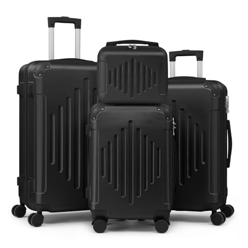 LEADZM Set de 4 Valises de Voyage avec Vanity Case, Valise Grande Taille, Valise Cabine, Set de Bagage pour Voyage, ABS avec Coins Renforcés, 4 roulettes...