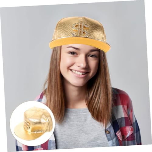 Casquette de baseball imperméable visière plate ajustable en matière PU