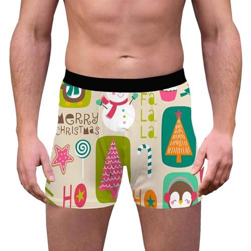 GFPGNDFHG Damen Casual Sports Boxershorts Nikolaus Geschenke Bunt Boxer Shorts for Men Witzige Unterhosen Für Männer Herren L