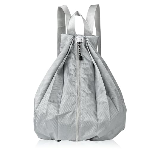 Naapesi Rucksack, Turnbeutel für Damen und Herren, Sport- & Schwimmtasche, Gymsack Wasserdicht, Reisetasche, Sporttasche Verstellbar Gym Bag für Sport Reisen Schwimmen Schule Strand (Grau)