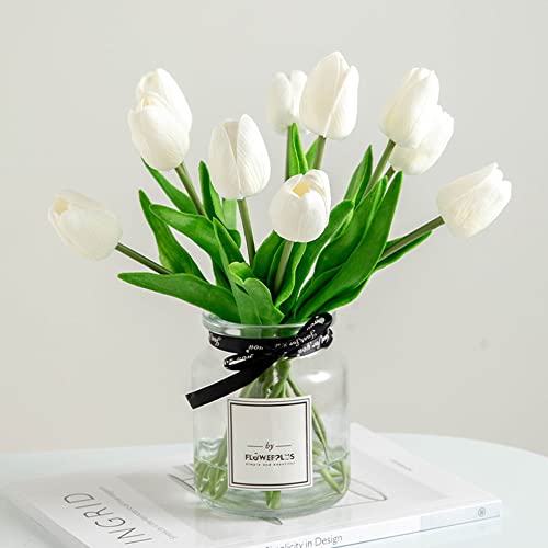 PANYu 10pcs Artificial Flowers Fake Flower Tulip Latex Material,Bouquet Real Touch FlowersTulips Flowers Fake Tulips Flowers Wedding DIY Garden Decor