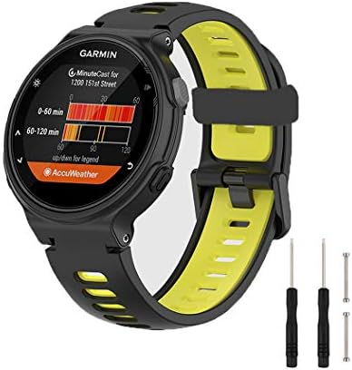 Molitececool - Cinturino di ricambio per Garmin Forerunner 235, in morbido  silicone, per smartwatch Garmin Forerunner 235/235  Lite/220/230/620/630/735XT/Approach S20 S5 S6 (nero e giallo) - KORIN IT