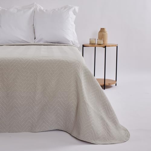 10XDIEZ Colcha Jacquard 1090 Piedra (Piedra Jacquard - Cama de 105cm)