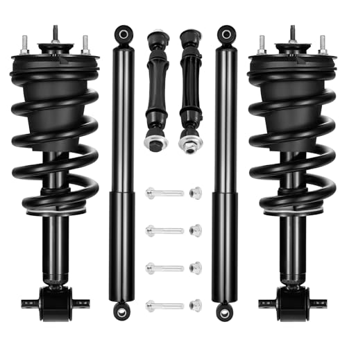 BDFHYK 2PCS Front and 2PCS Rear Shock Absorbers and Front Balance Bar Absorber kit Compatible with Chevy GMC Silverado Sierra 1500 Replacement Struts Shocks Assembly for 239112 4345074 K700432