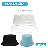 3 pcs Bucket Hats,Mens Sun Hat,Summer Womens Fisherman Protection,Caps Sunhats Heads,Unisex Ladies Man Double-Sided Fisherman's,Outdoor Protect Golf Mountaineering Fishing Cap,for Adult Boys Women - Image 2
