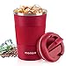 MOMSIV Thermobecher,Kaffeebecher Thermo mit Auslaufsicherem Deckel,Thermobecher- Isolierbecher,Edelstahl Travel Mug, Kaffeebecher to go für heißes und kaltes Wasser Kaffee Tee (380ML, Rot)