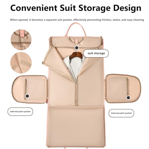 Styleushaven Foldable Travel Bag 2.0, Couvelli Travel Bag with Wheels, Multifunctional PU Leather Duffel Bagfoldable Travels Bag 2.0 with Wheel, with Detachable Wheels and Shoulder Strap (A Beige)4