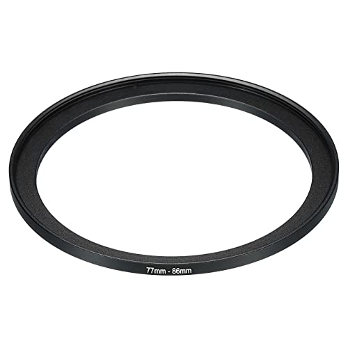 PATIKIL 77mm-86mm Metal Step Up Ring, Camera Lens Filter Adapter Ring Aluminum Filter Adapter Ring for Camera Lenses Hood Black