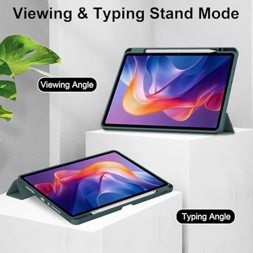 Image of ProElite Case Cover for Xiaomi Redmi Pad 2 11 inch Cover, Transparent Flip Case for Xiaomi Redmi Pad 2 11 inch Case Cover with Pen Holder, Dark Green
