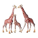 LOVIVER Figuras de animales de jirafa de 3 piezas, juguete educativo preescolar, herramientas de enseñanza, detalles realistas, figuras de jirafa para niños, Nueva Suite Jirafa