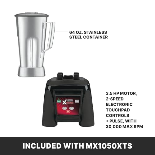 Image of Waring Blender with Electronic Keypad & 64 oz. Stainless Steel Jar | Xtreme Blender, 3.5 HP Commercial Motor, 75+ Drinks a Day, Frozen Drinks & Smoothies for Bars & Restaurants, NSF Certified