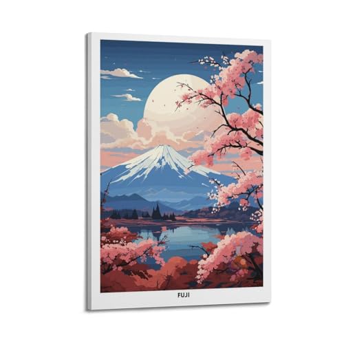 Poster Japon mont Fuji toile de qualité supérieure 40x60