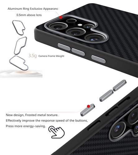 Coque Samsung S25 aimantée en fibre d aramide compatible MagSafe - 3