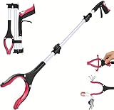 Grabber Reacher Tool - 43” Extra Long Foldable Gripper and Reaching Tool - Heavy Duty Pick Up Stick Grabbers for Seniors, Trash, Surgery Recovery Must Haves Gifts (Red-43in)