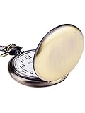 Mudder Classic Smooth Vintage Steel Mens Pocket Watch Xmas(Bronze)